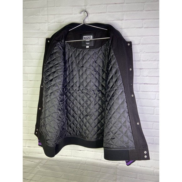 Marvel Black Panther Logo Letterman Varsity Jacket Wakanda Official Mens 2XL - Picture 3 of 13